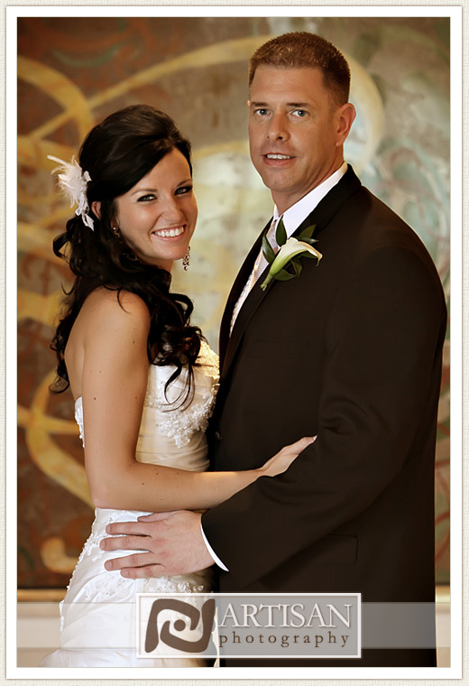 bride and groom close up picture inside JW Marriott Desert Ridge in Phoenix