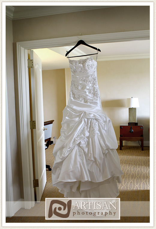 bridal dress hanging inside JW Marriott Desert Ridge in Phoenix