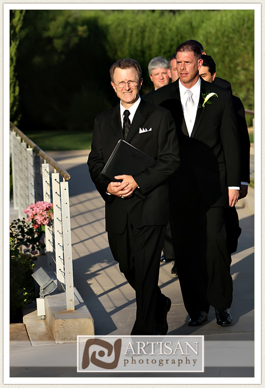 ceremony starting groom walking in