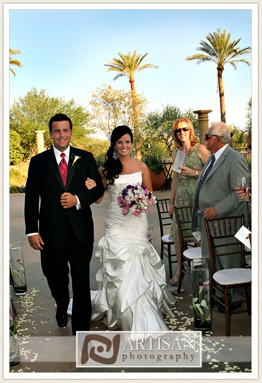 Bride walking down the aisle at JW Marriott Desert Ridge in Phoenix