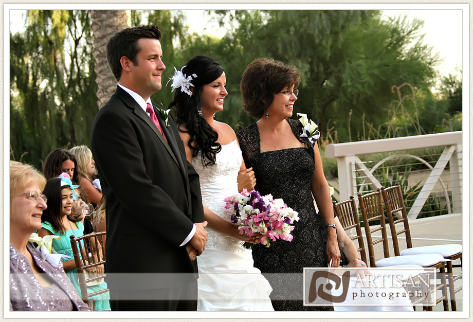 Bride given away by brother and mother