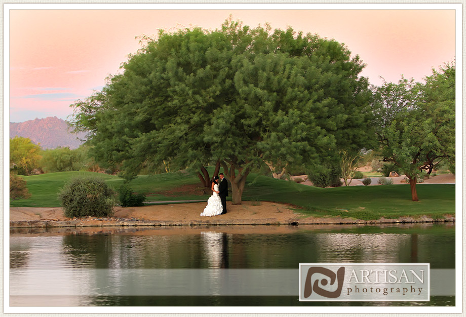bride and groom landscape painting
