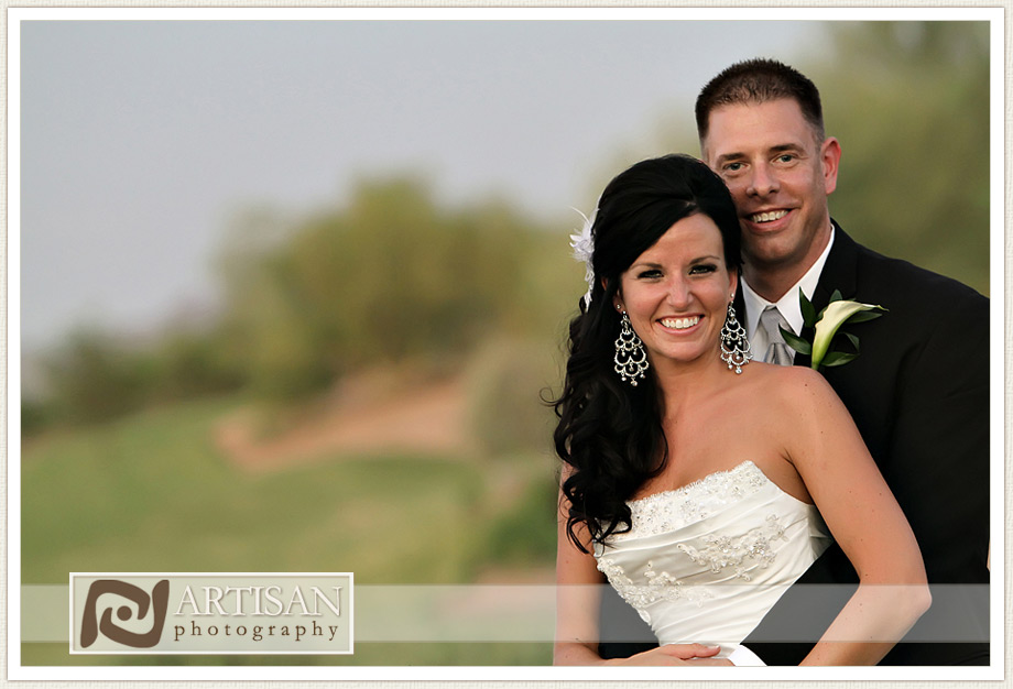 Close up of Bride and Groom smiling