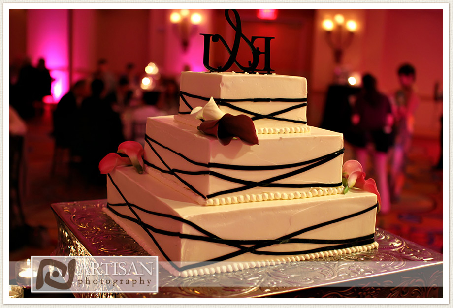 Three tier wedding cake square