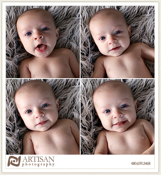 Newborn baby photos collage with just the faces and expressions