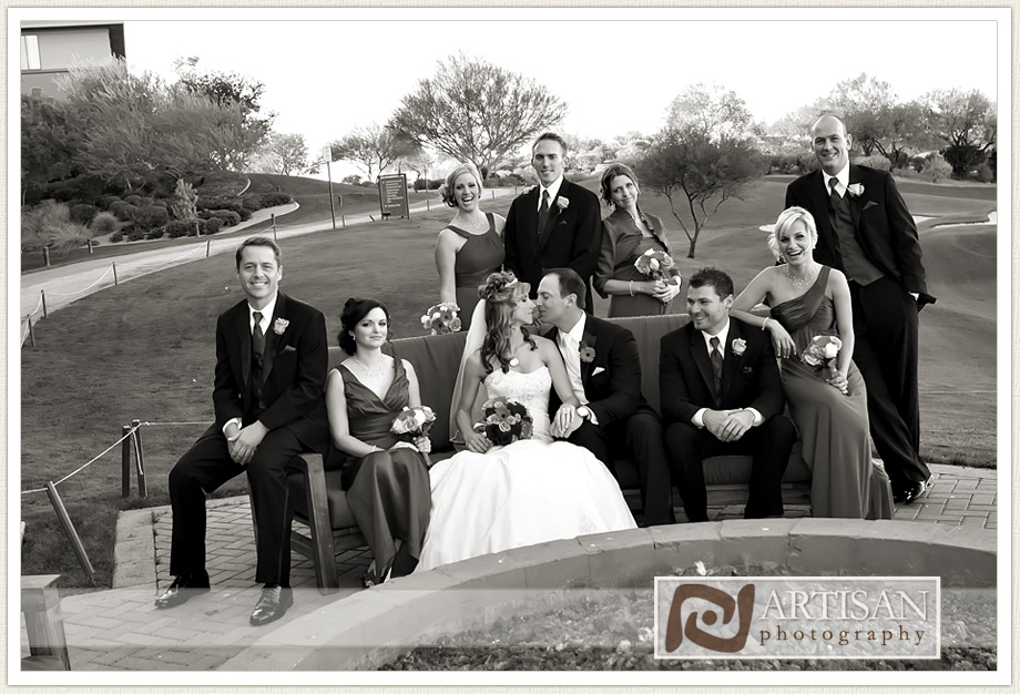 bride and groom picture at the Westin Kierland Resort with the bridal party
