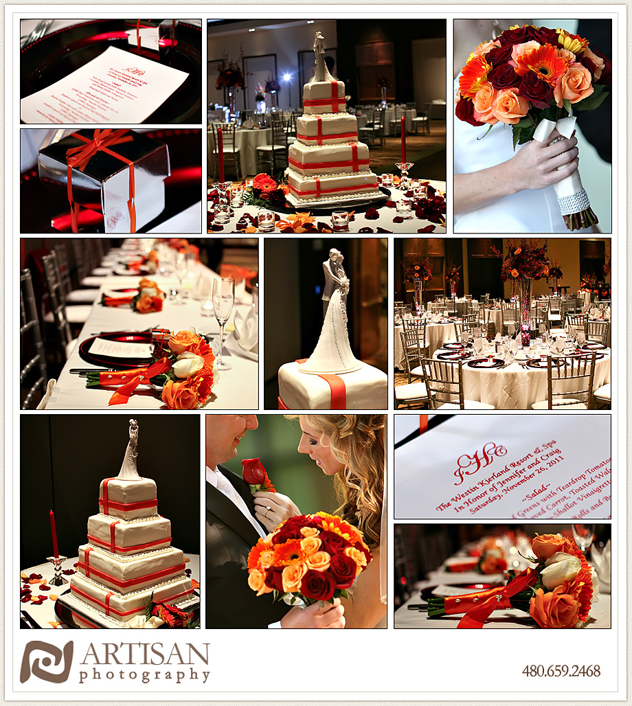 Orange and pearl wedding details, cake bouquet, flowers, table linnens