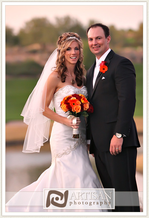 bride and groom picture at the Westin Kierland Resort on at sunset
