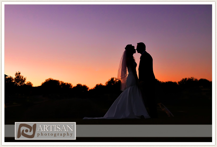 bride and groom picture at the Westin Kierland Resort at sunset