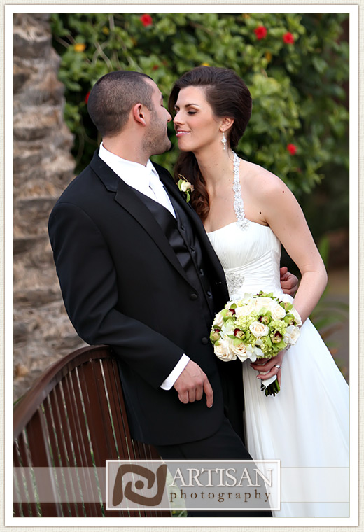 Bride and groom at Friesky Resort in Arizona on a beautiful day