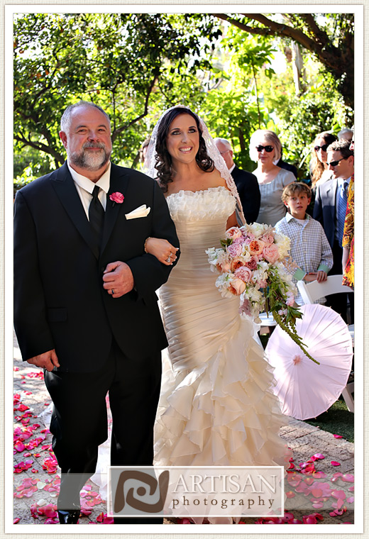 Royal Palms Wedding image of bride walking down the aisle with her father