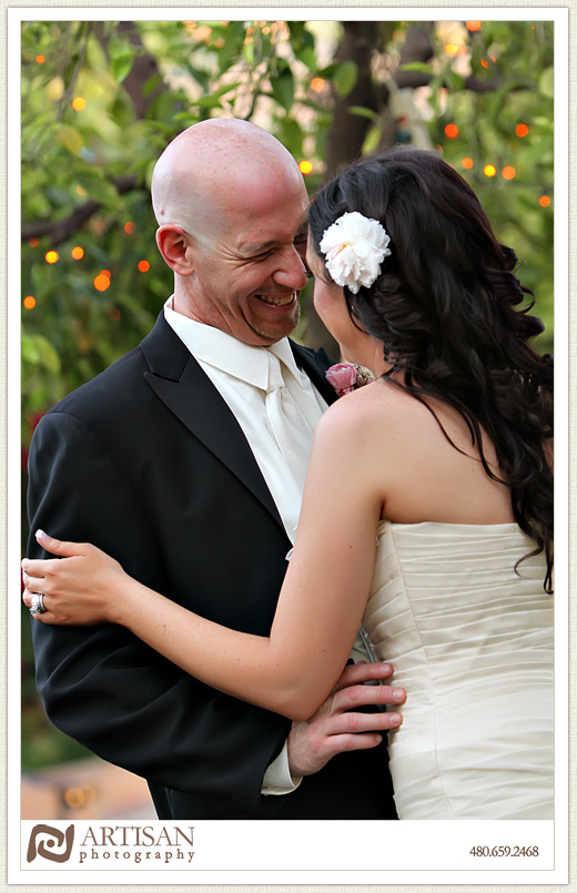 Royal Palms Wedding image of bride and groom having fun