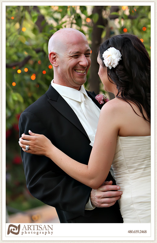 Royal Palms Wedding image of bride and groom laughing