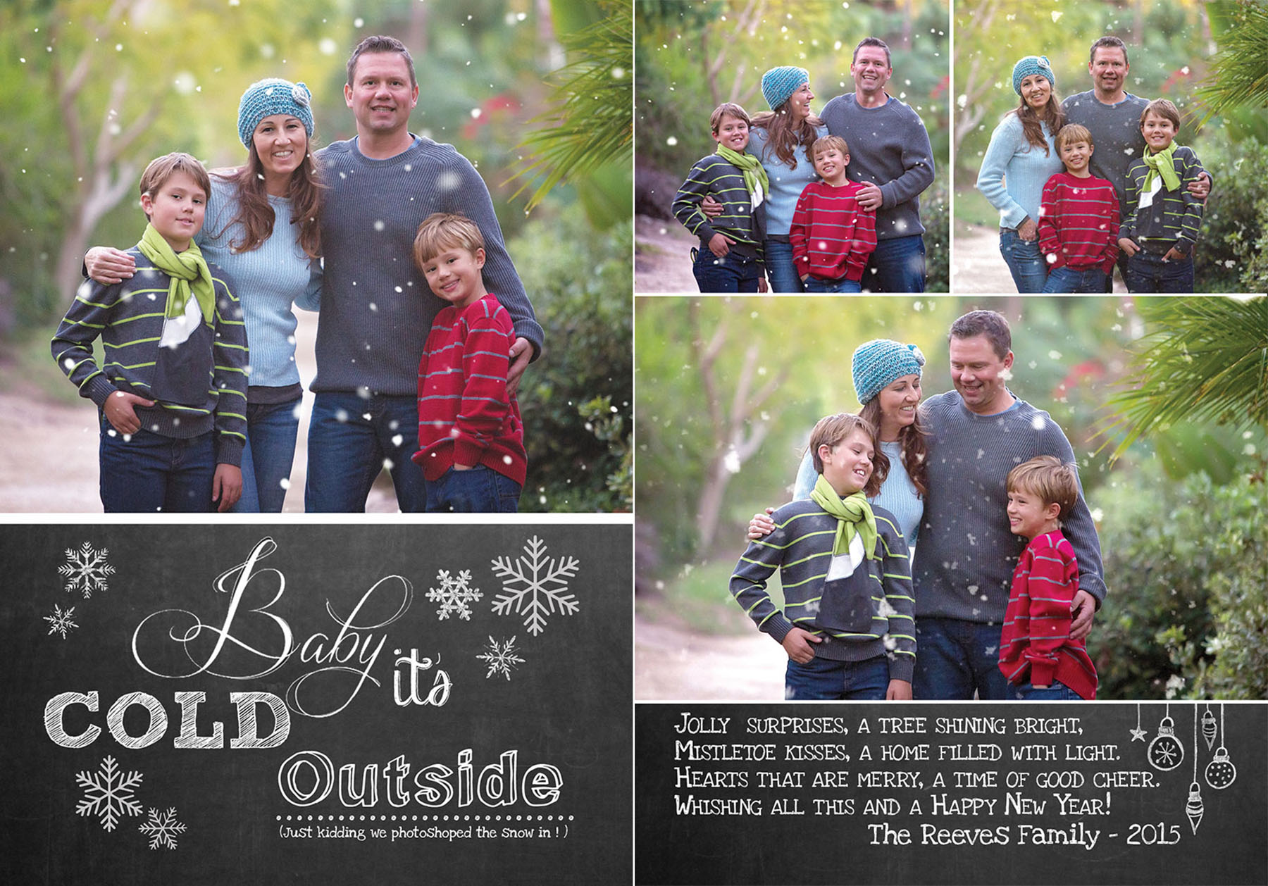 Artisan Photography Christmas card images with snow flakes