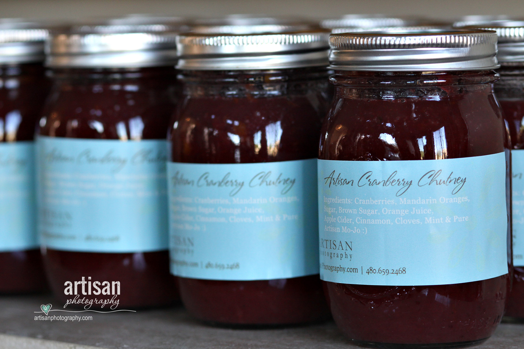 Artisan Photography famous Cranberry Chutney jars