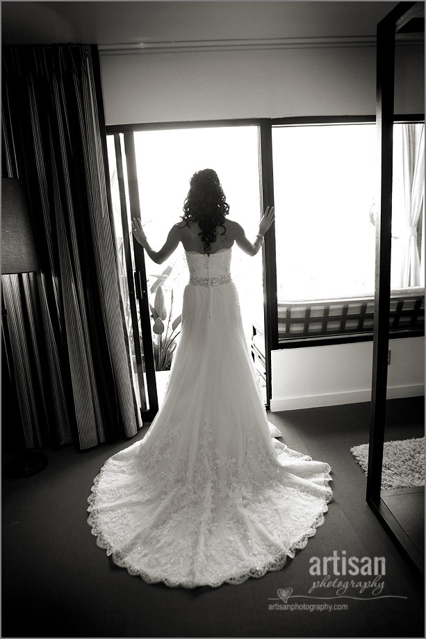 Bride portrait in black and white at The Sanctuary Mountain