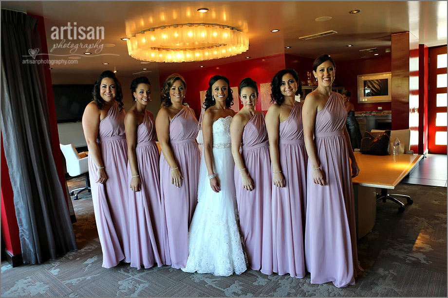 Bridesmaids and Bride in the executive suite at the Sanctuary