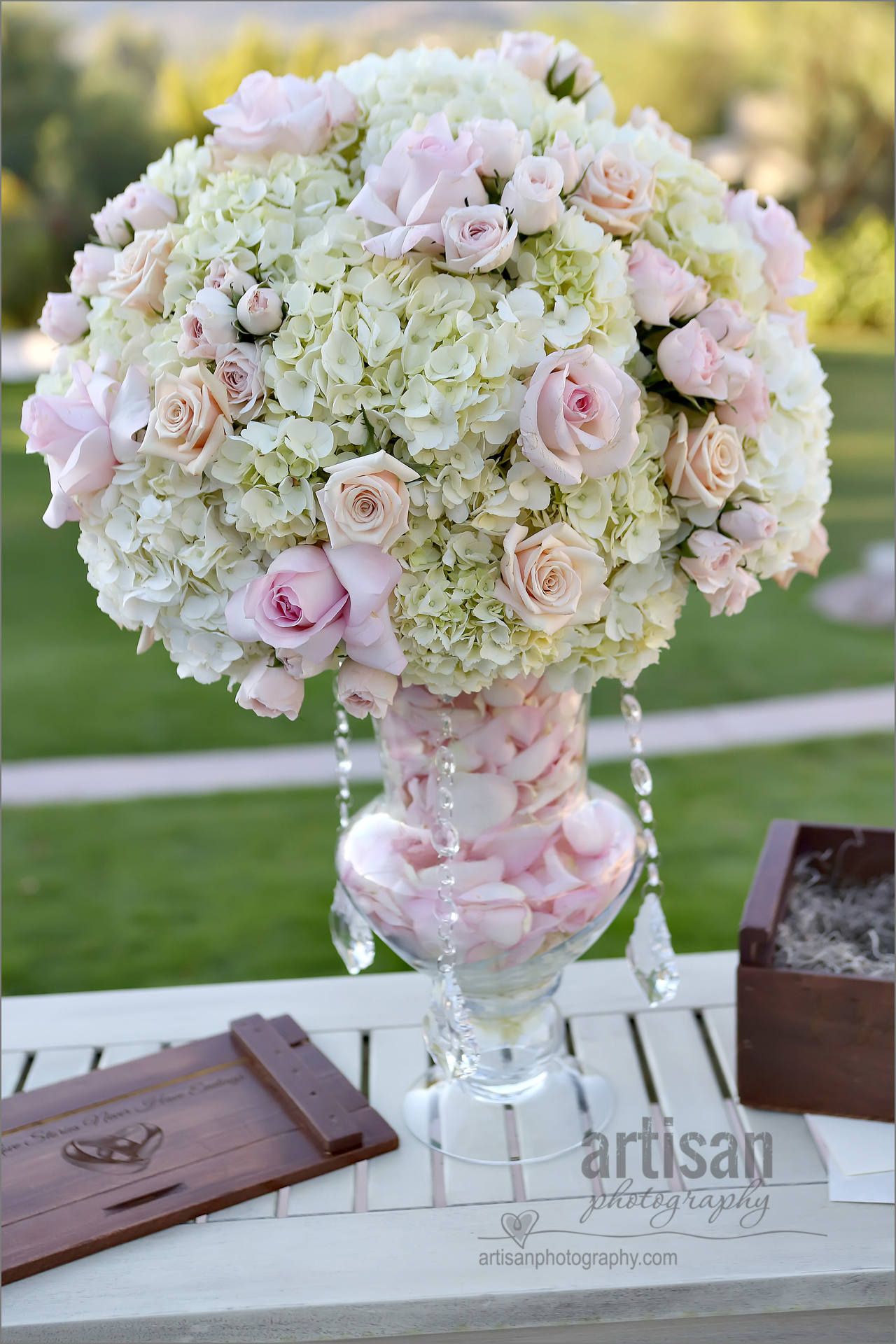 beautiful Wild Child Floral Design flower arrangement for the ceremony site