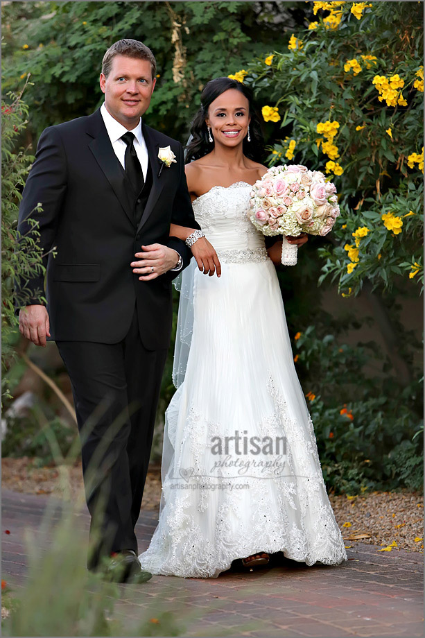 Bride and Groom on a walk