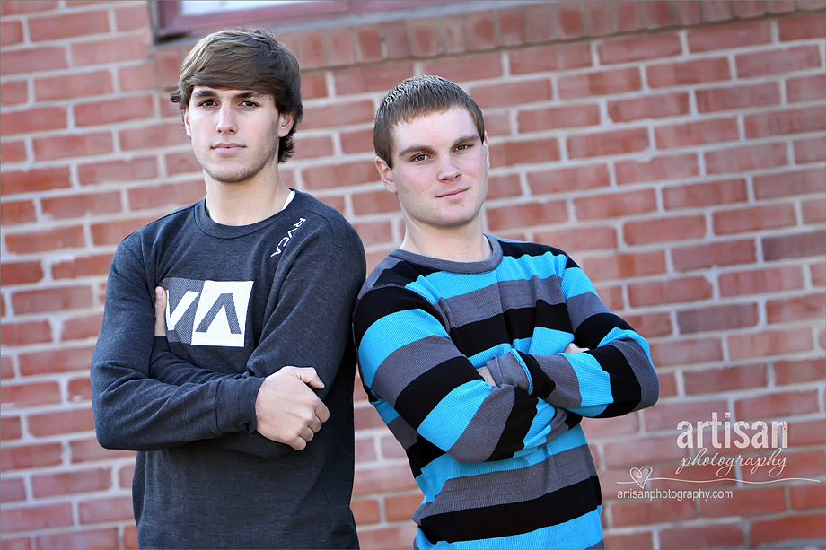 High school senior boy photo with his brother