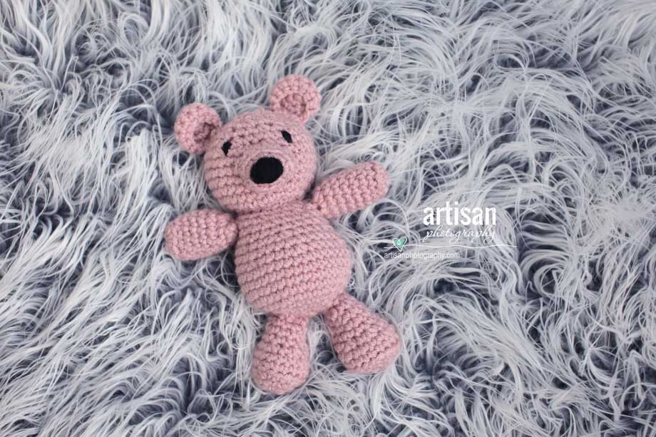 Artisan Photography photo prop little dusty pink bear