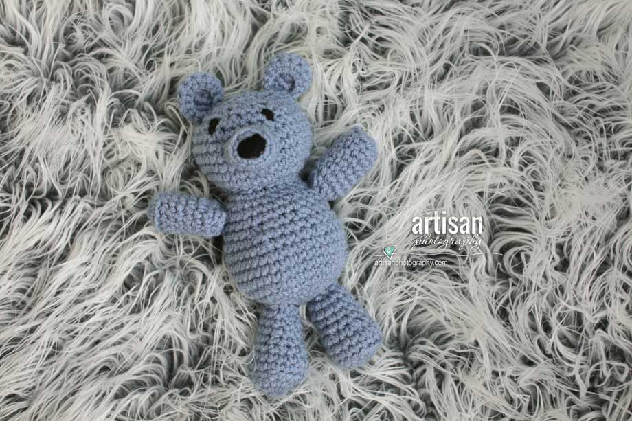 Artisan Photography photo prop little dusty blue bear