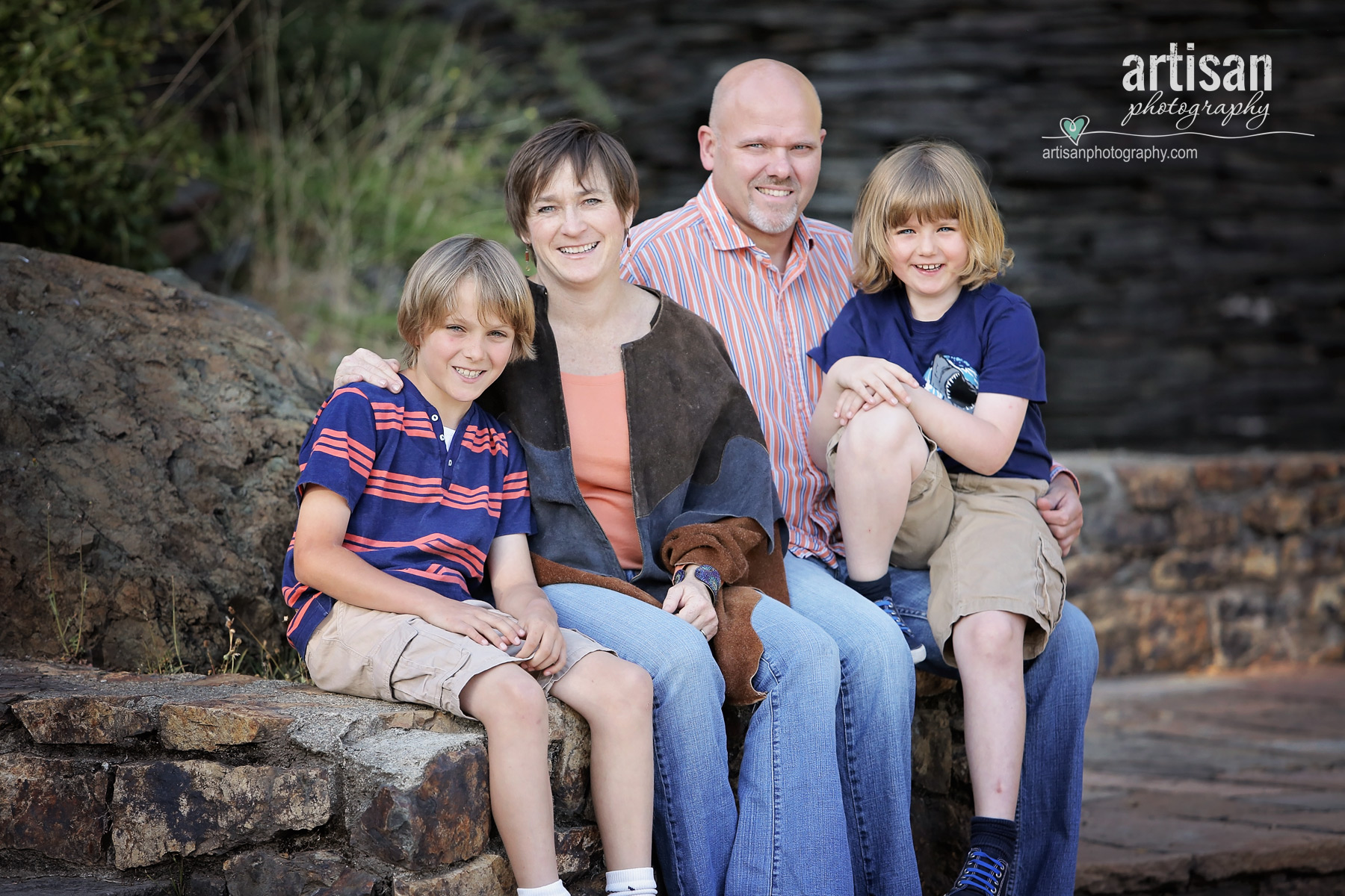 Casual family photos at a park in California