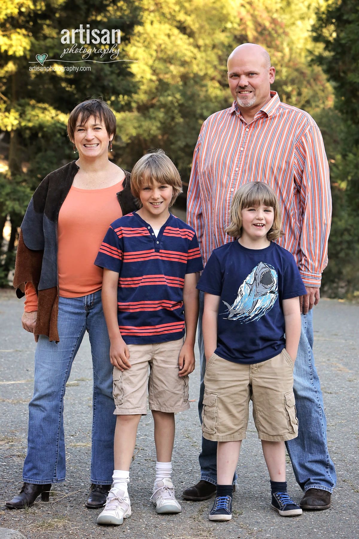 Casual family photos at a park in California