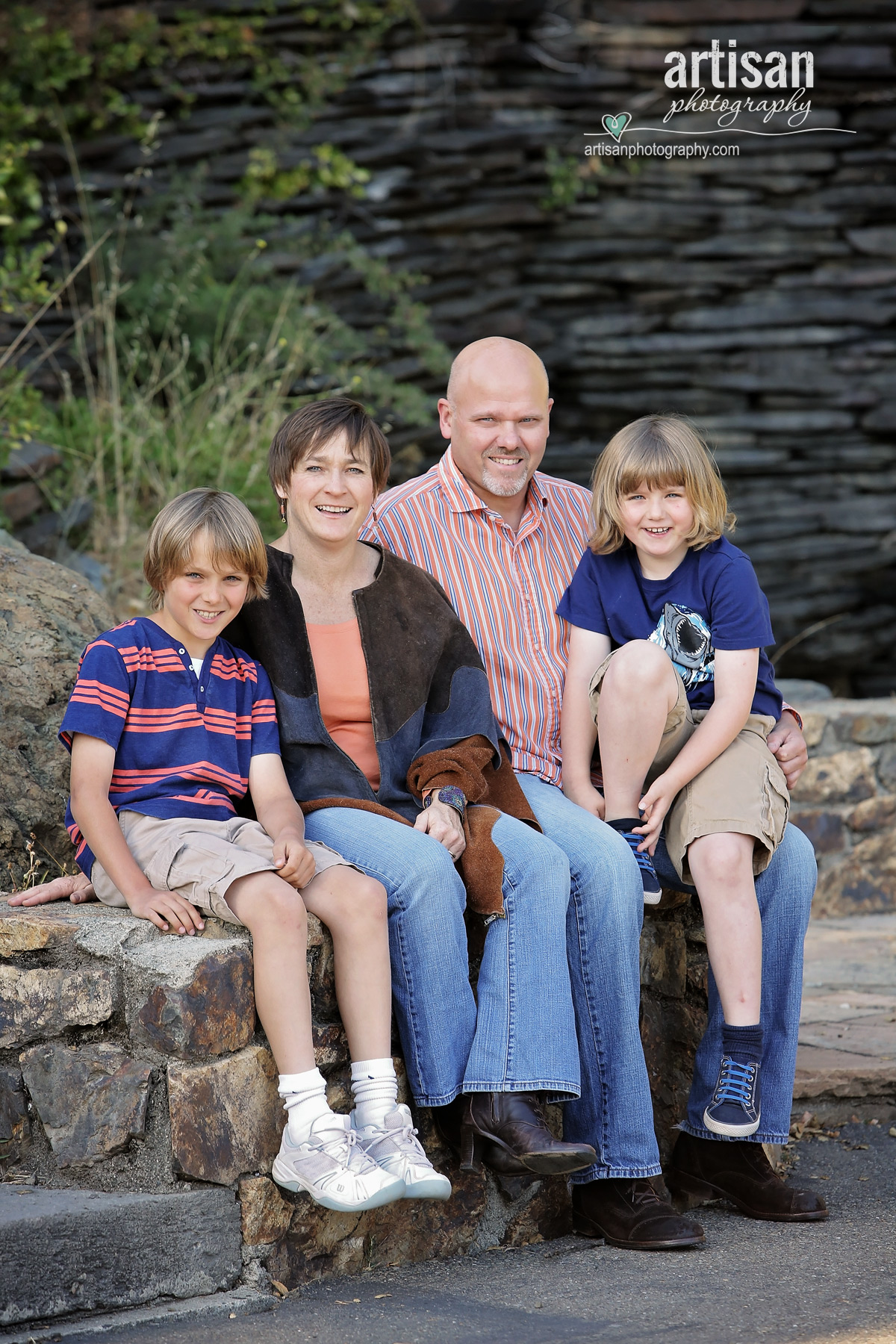 Casual family photos at a park in California