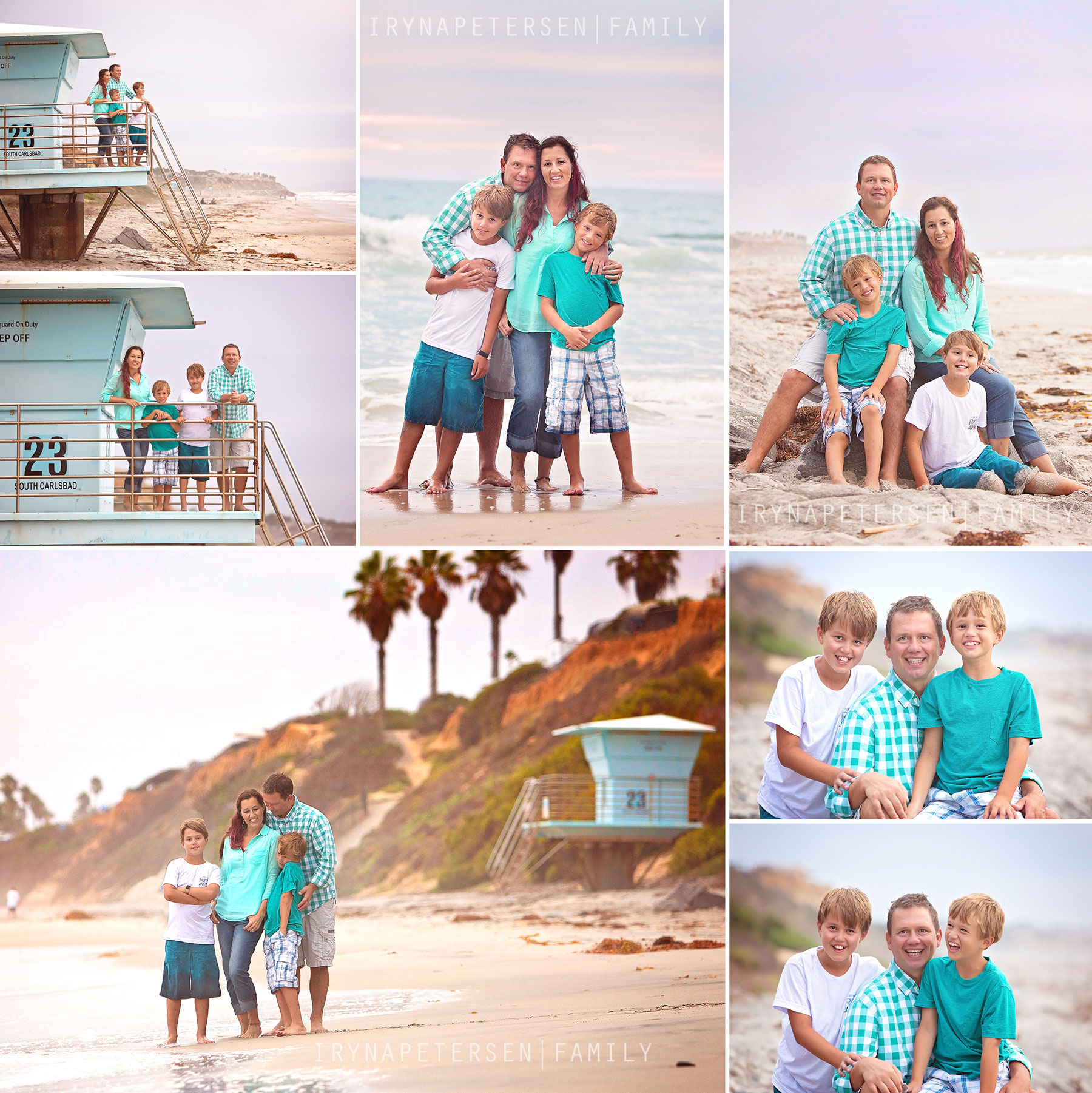 Carlsbad family photos on the beach. Processed by ArtisanPhotography. Carlsbad beach photographer. photos at the life guard station 