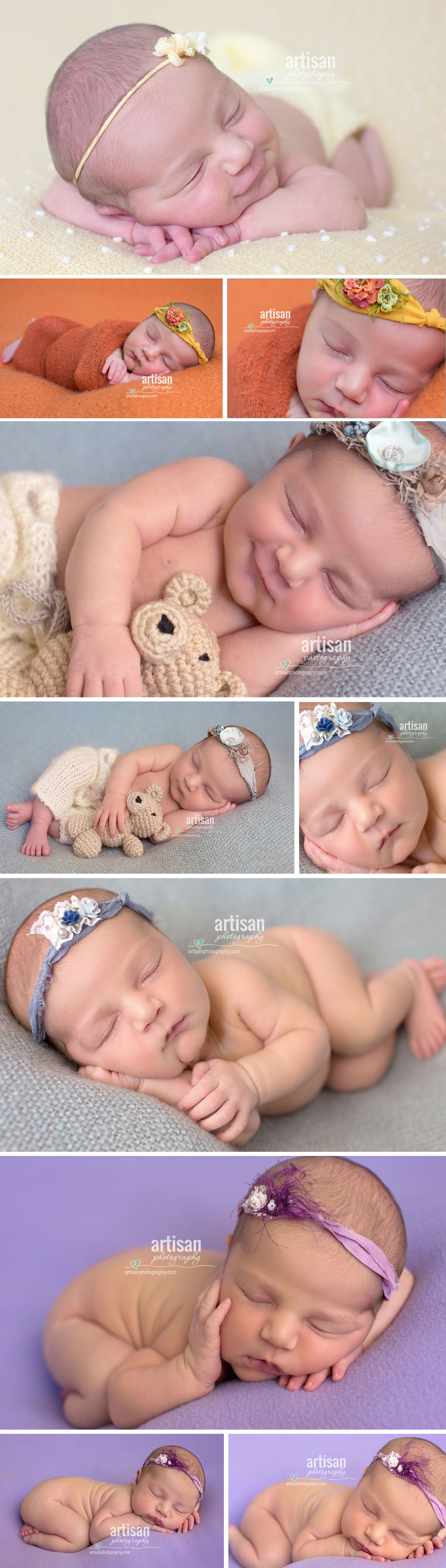 Carlsbad newborn baby photographer, newborn baby girl in different poses