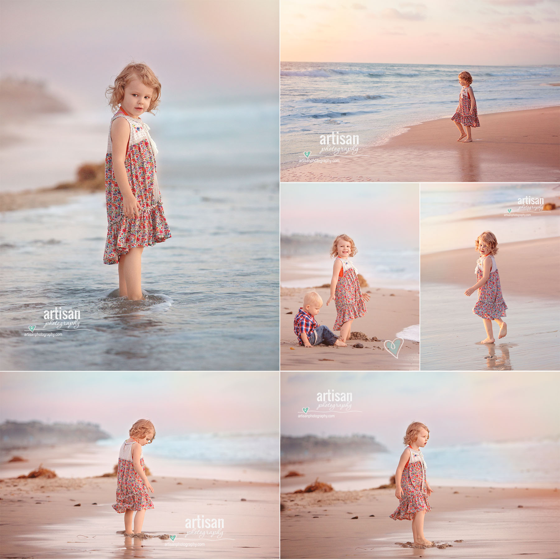 Artisan Photography girl on the beach, Carlsbad beach family photographer