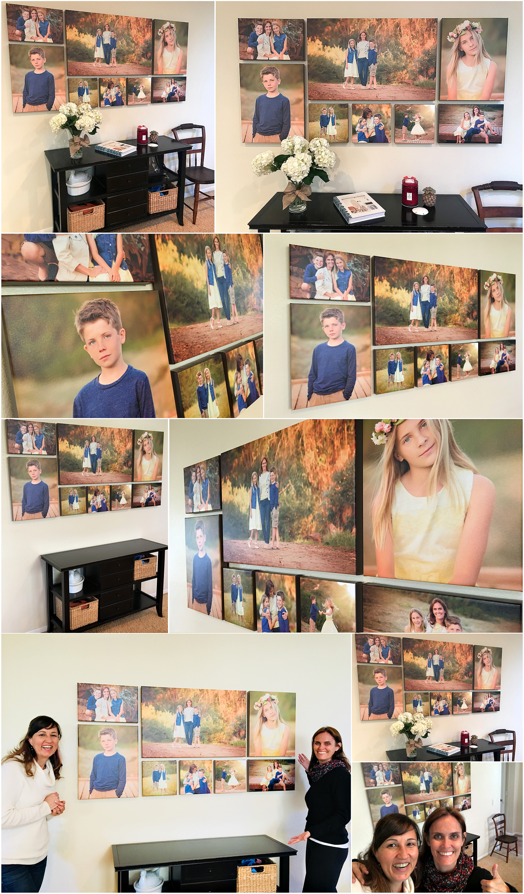 Artisan Photography collection of canvases installed at client's home