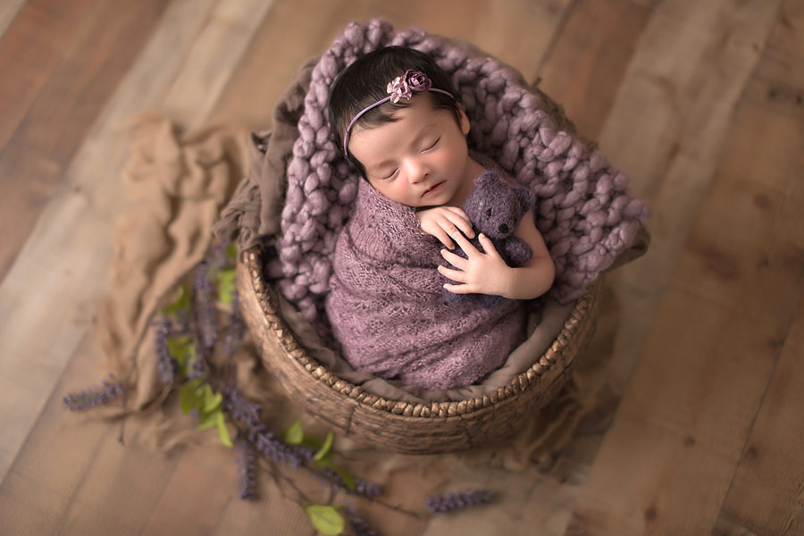 Newborn Baby Girl in Purple