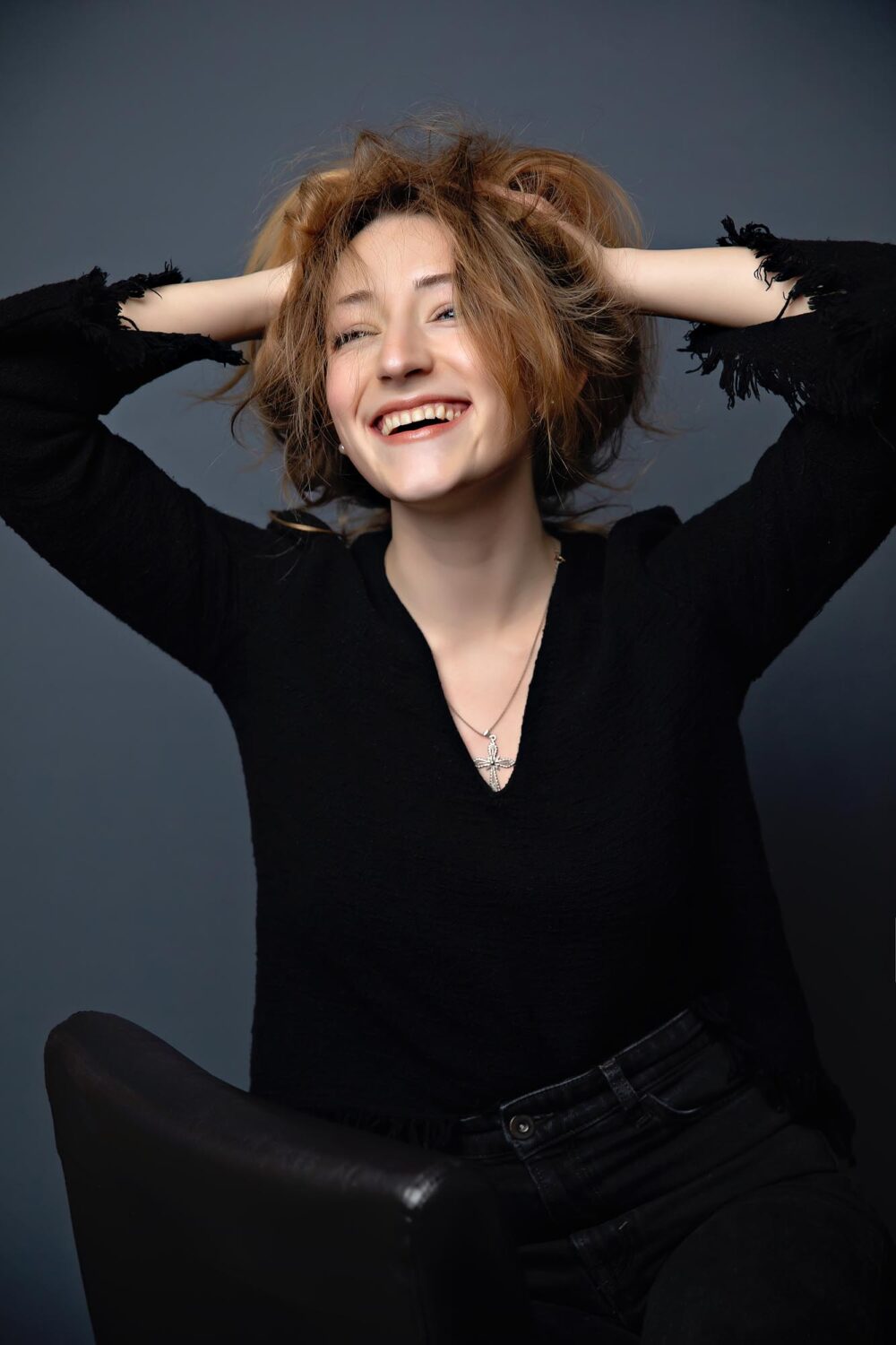 women portrait feeling happy