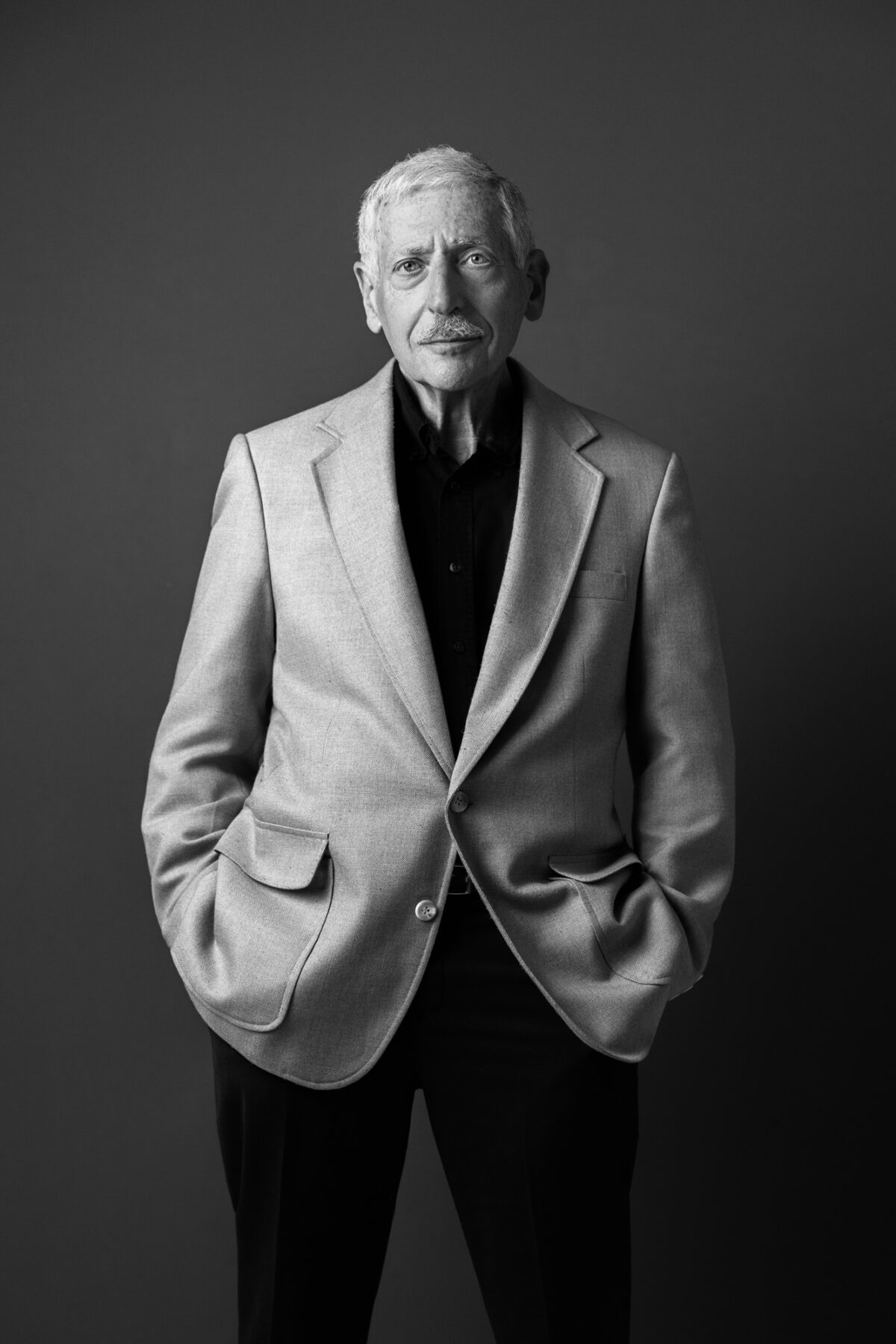 Elderly male powerful pose Black and White