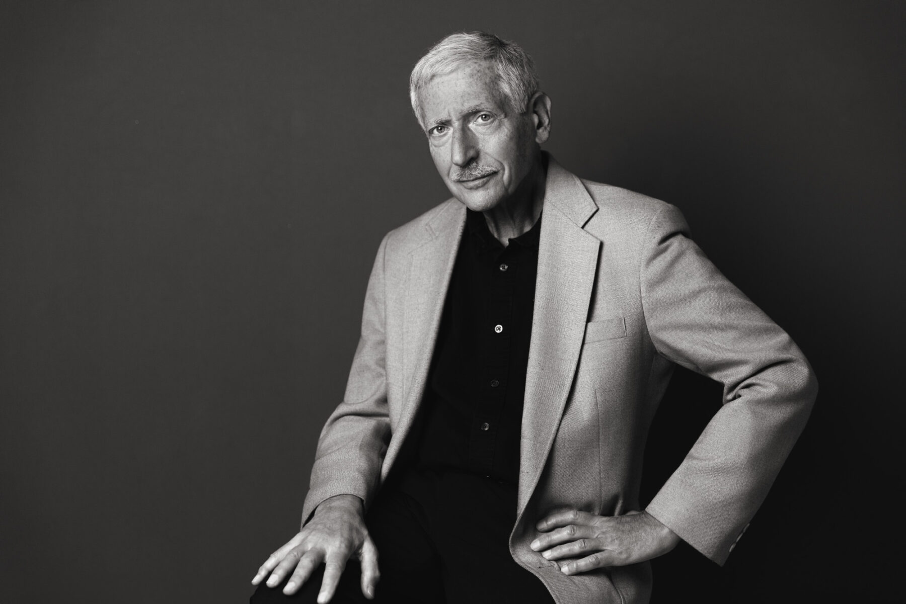 Elderly male powerful pose Black and White