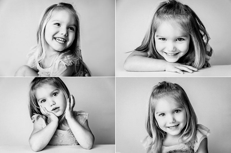 4 BW composite images of Girls portraits 